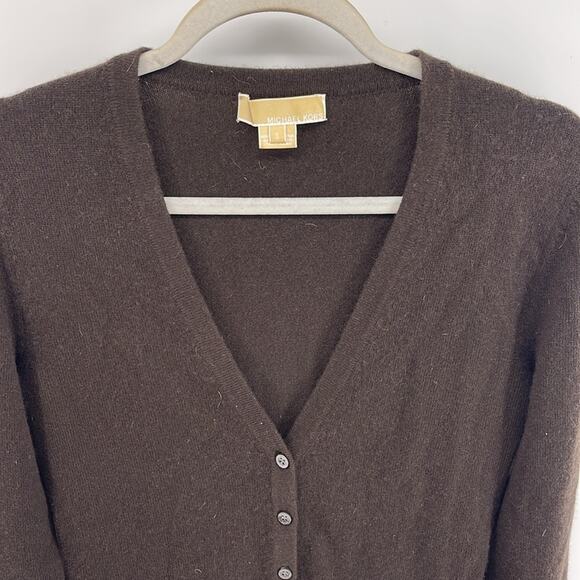 Michael Kors 100% cashmere V-neck button up knit cardigan sweater sz S - Picture 2 of 5